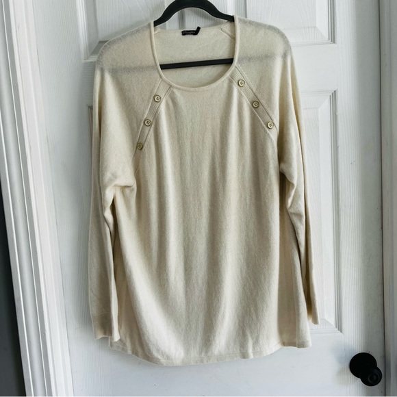 J. McLaughlin Sweaters - J. McLaughlin Ivory Knit Sweater Angora Wool Blend XL